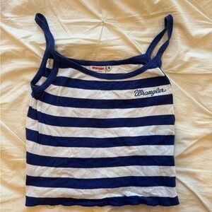 Wrangler Navy and White Striped Tank Top